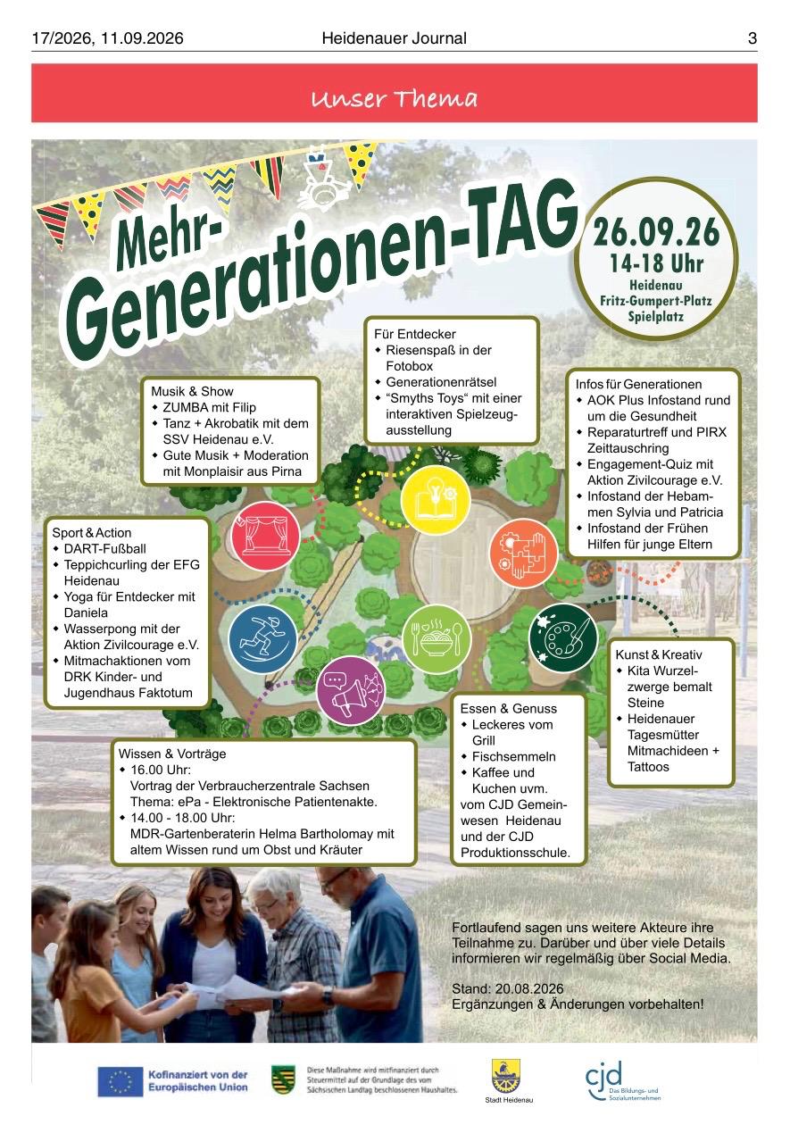 Mehrgenerationentag Heidenau (Quelle: Heidenauer Journal - Ausgabe Nr. 17)
